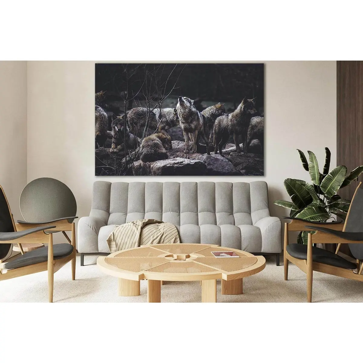A Flock Of Gray Wolves №Sl1551 Ready To Hang Canvas Print 1