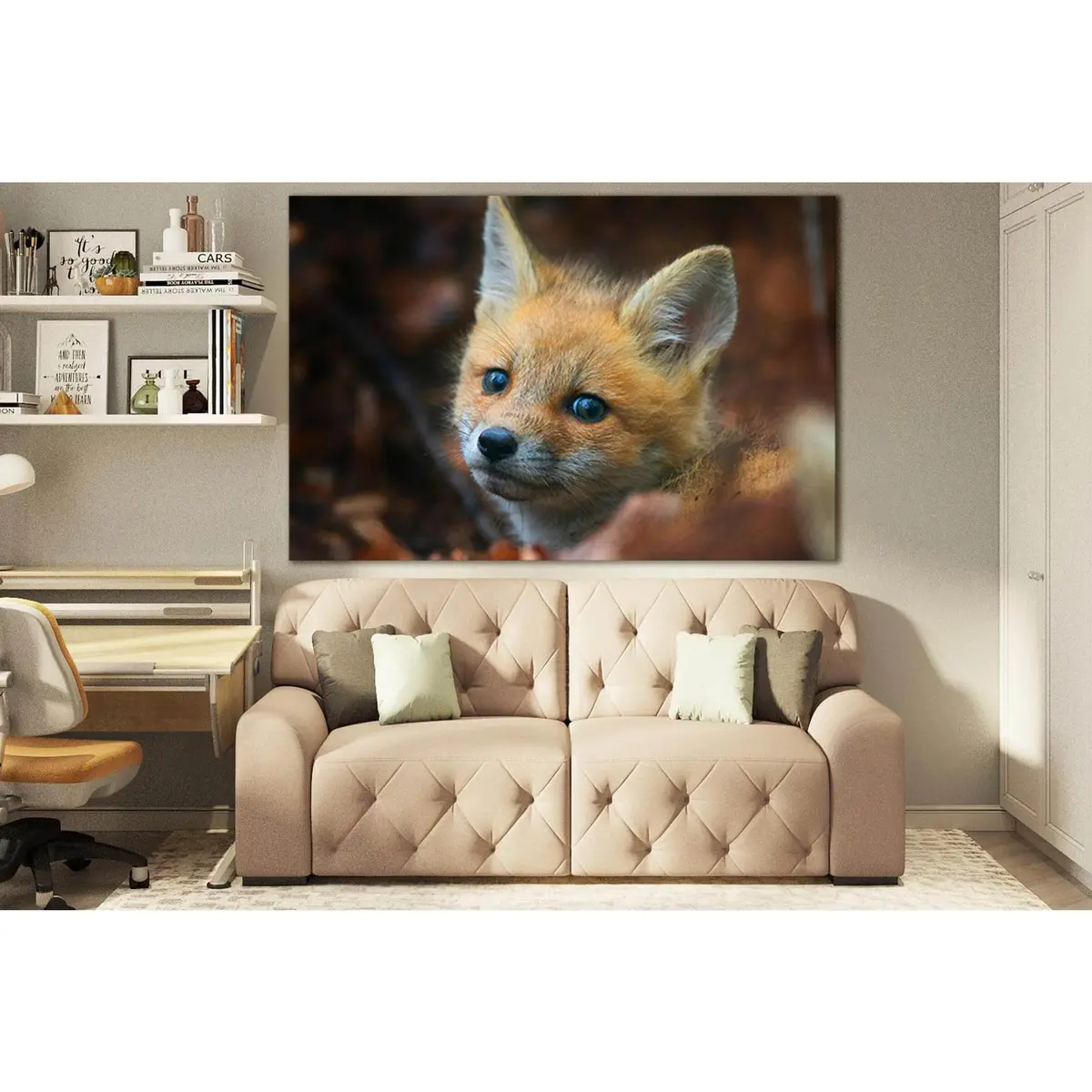 Little Fox Portrait №Sl1527 Ready To Hang Canvas Print 2