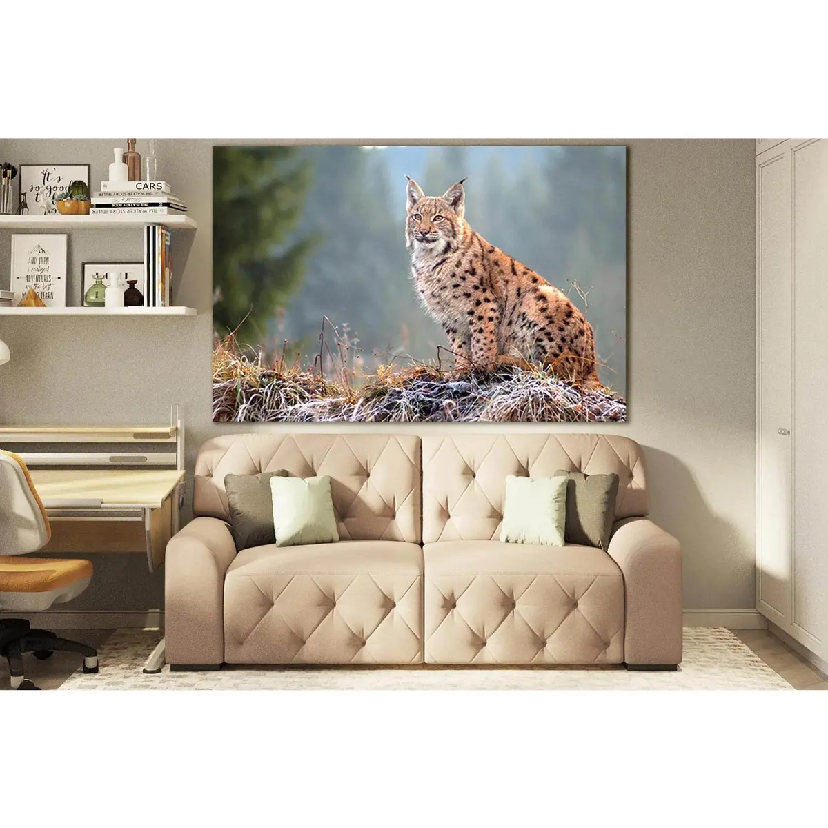 The Eurasian Lynx №Sl1541 Ready To Hang Canvas Print 1