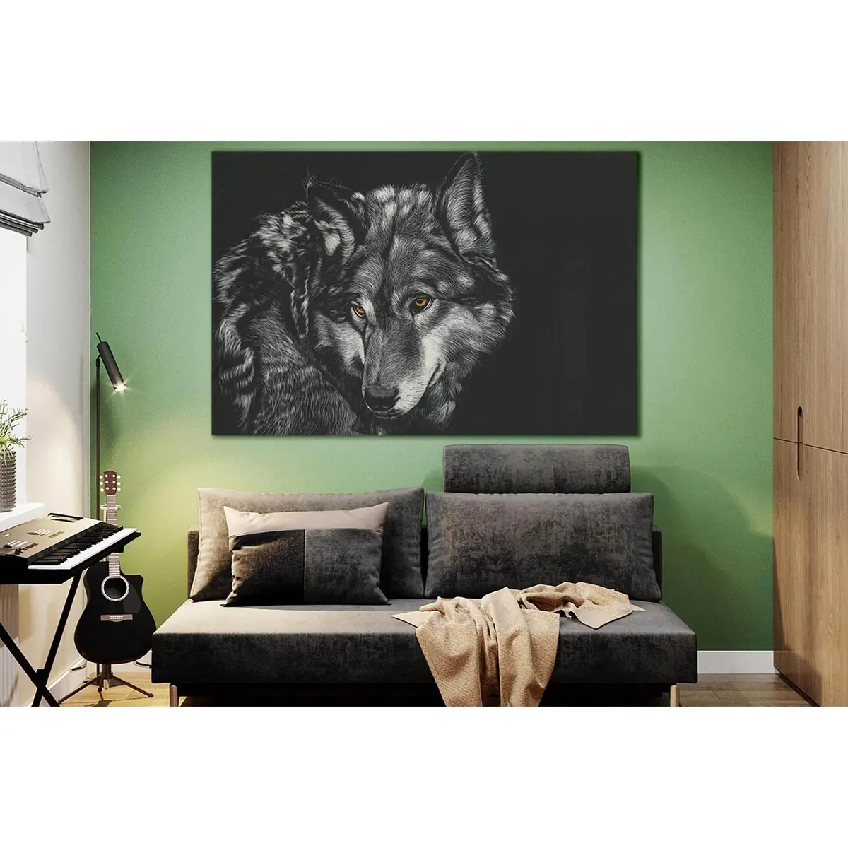 Wolf Painting №Sl1557 Ready To Hang Canvas Print 2