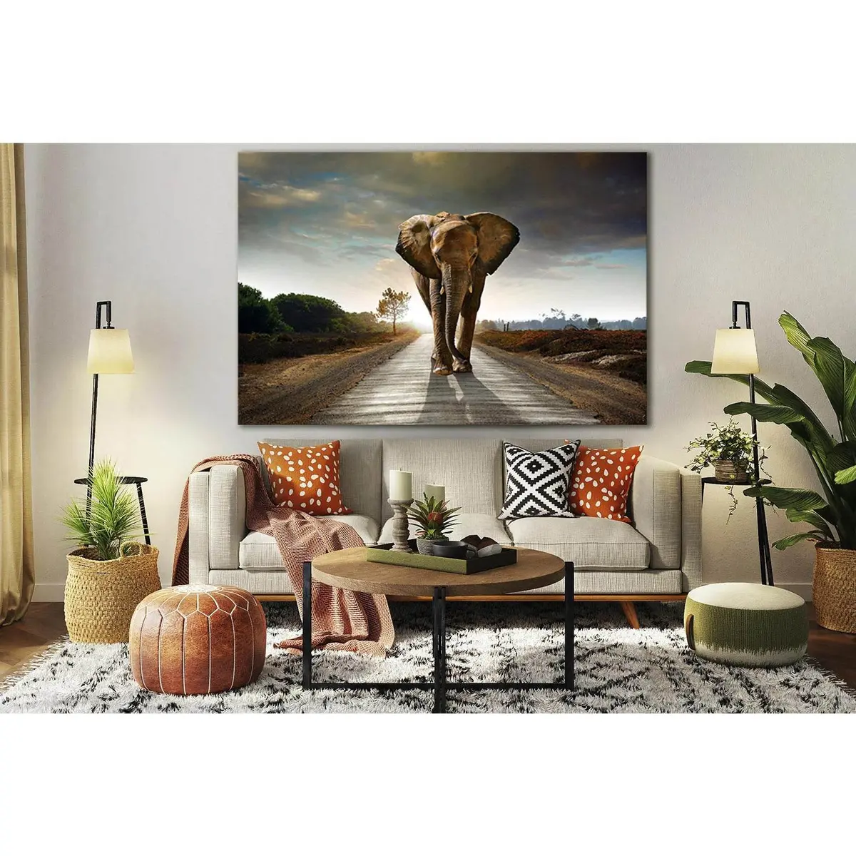 Elephant On The Road №Sl1555 Ready To Hang Canvas Print 2