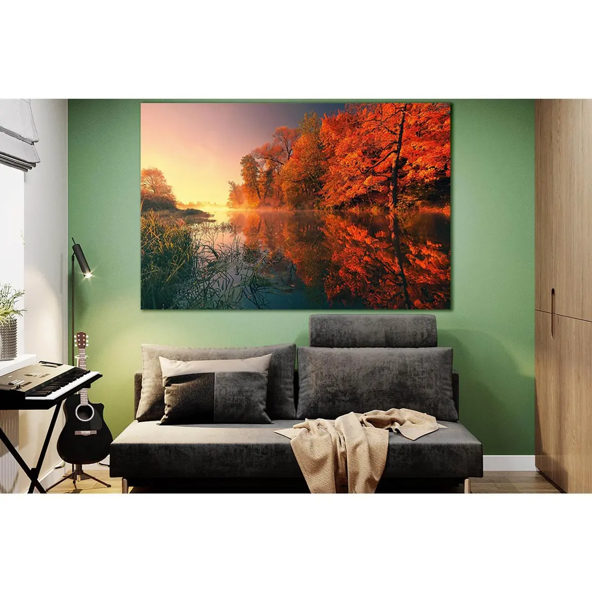 Reflection Of Trees In Autumn №Sl1496 Ready To Hang Canvas Print 1
