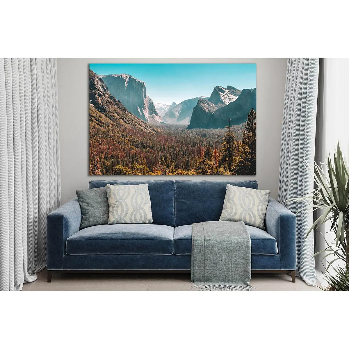 Forest And Mountains In Yosemite Valley №Sl1575 Ready To Hang Canvas Print 1