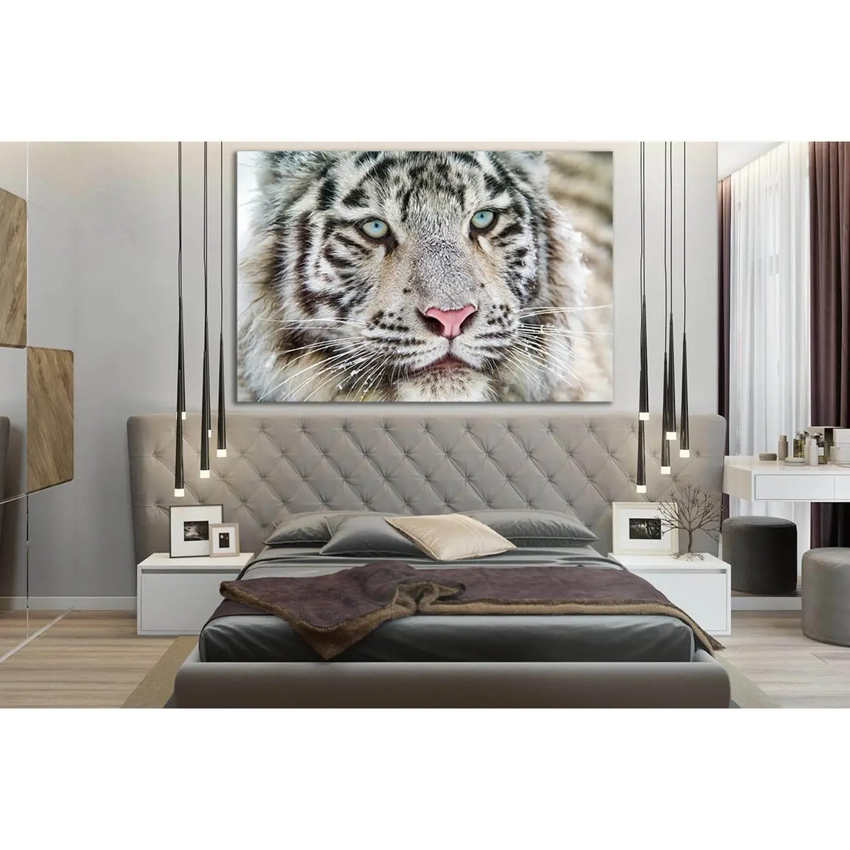 White Bengal Tiger №Sl1545 Ready To Hang Canvas Print 1