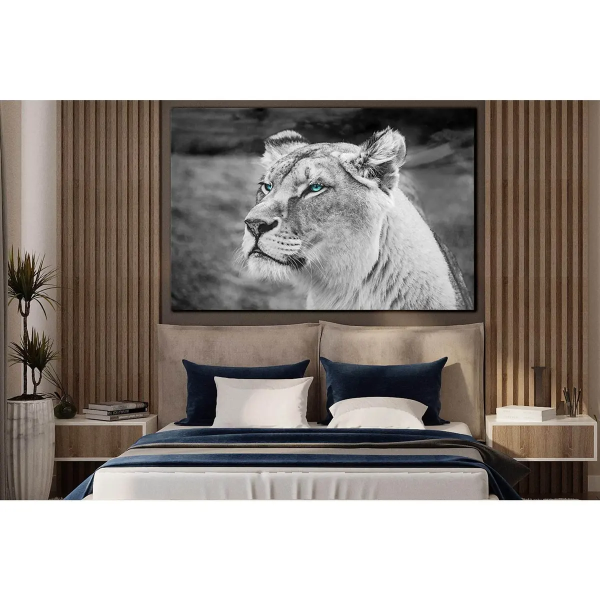 Lion With Blue Eyes №Sl1556 Ready To Hang Canvas Print 1