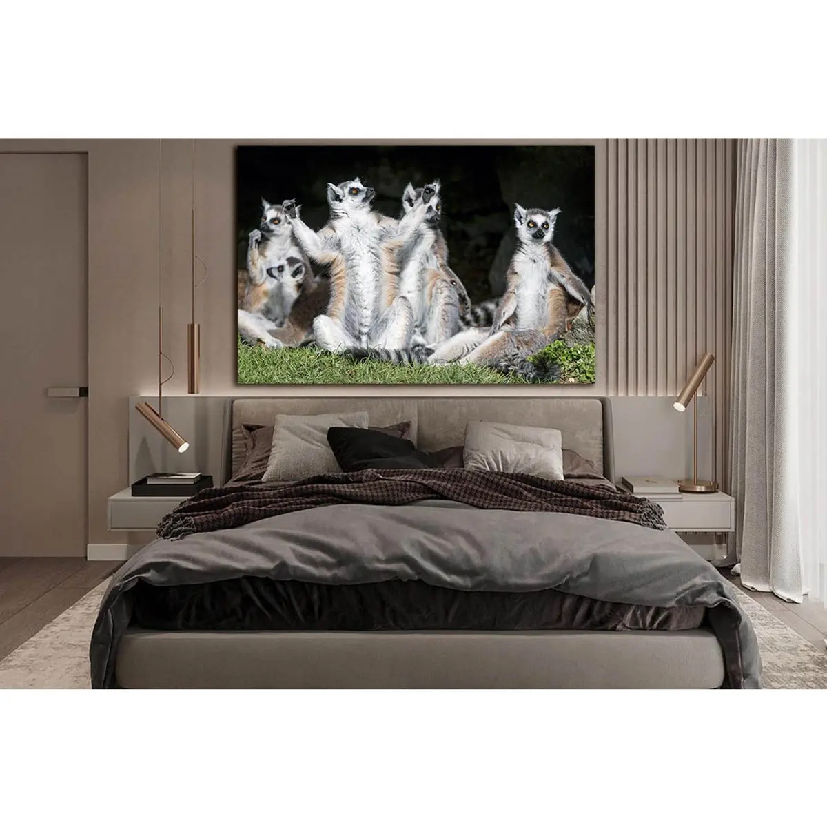 Funny Ring Tailed Lemurs №Sl1544 Ready To Hang Canvas Print 2