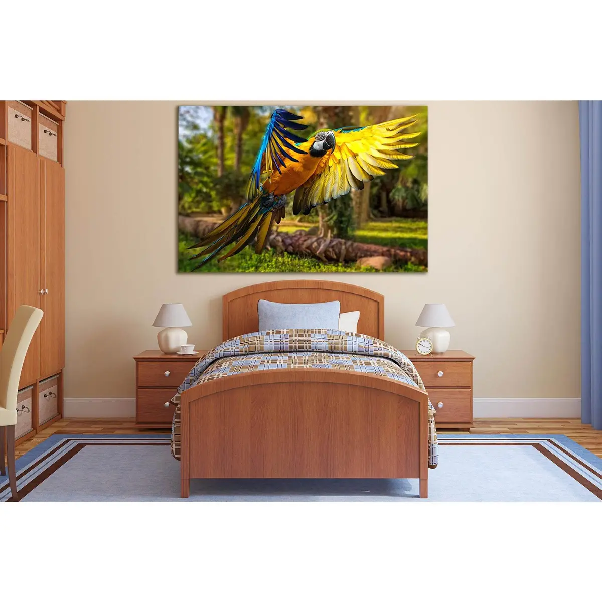Flying Parrot Macaw Close Up №Sl1501 Ready To Hang Canvas Print 2