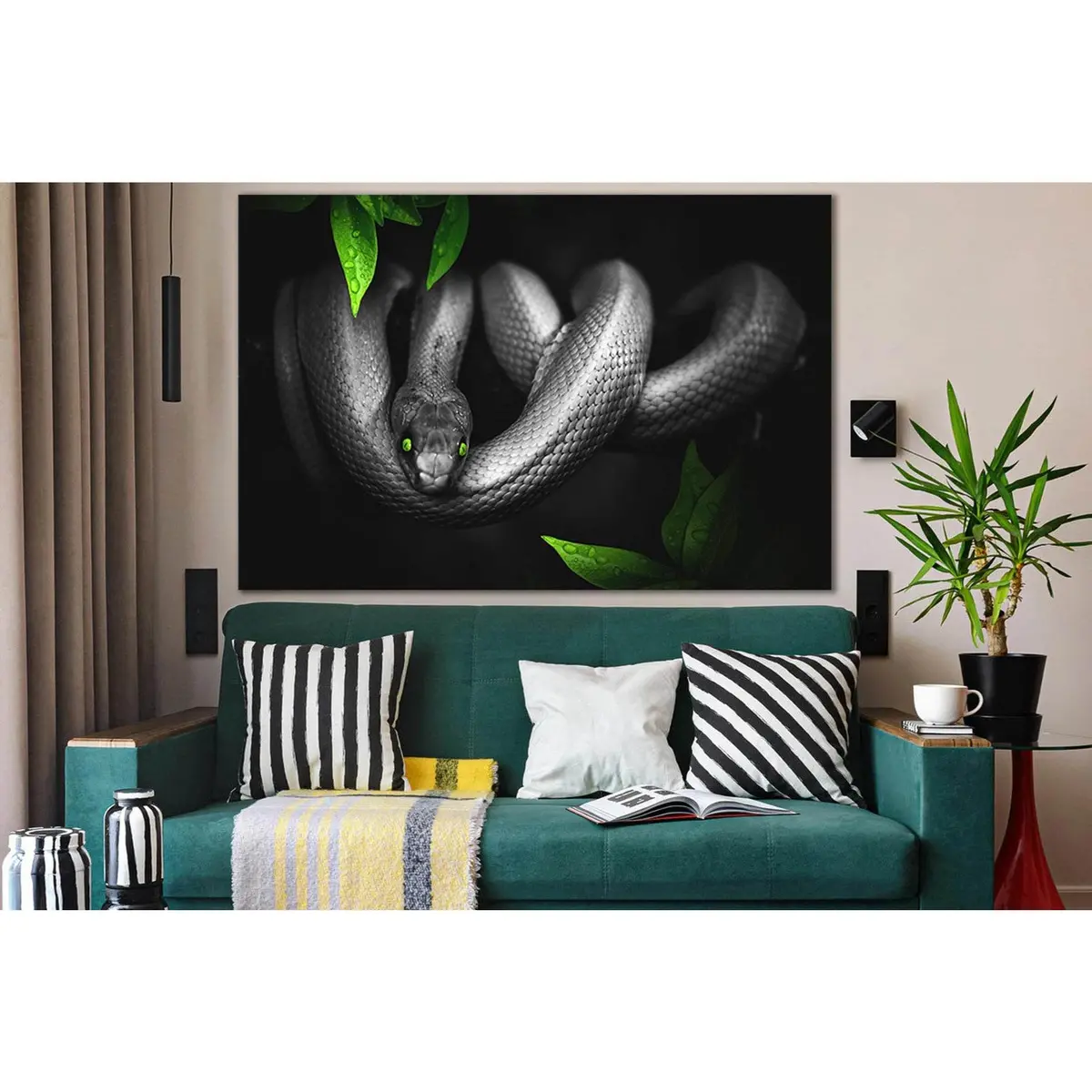 Snake With Green Eyes №Sl1504 Ready To Hang Canvas Print 1