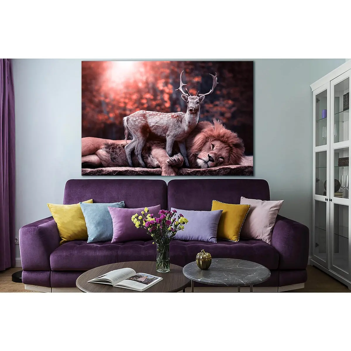 Deer With Lion №Sl1507 Ready To Hang Canvas Print 1