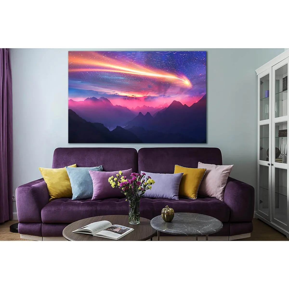 Dreamy Sky And Mountains Digital Art №Sl1565 Ready To Hang Canvas Print 2