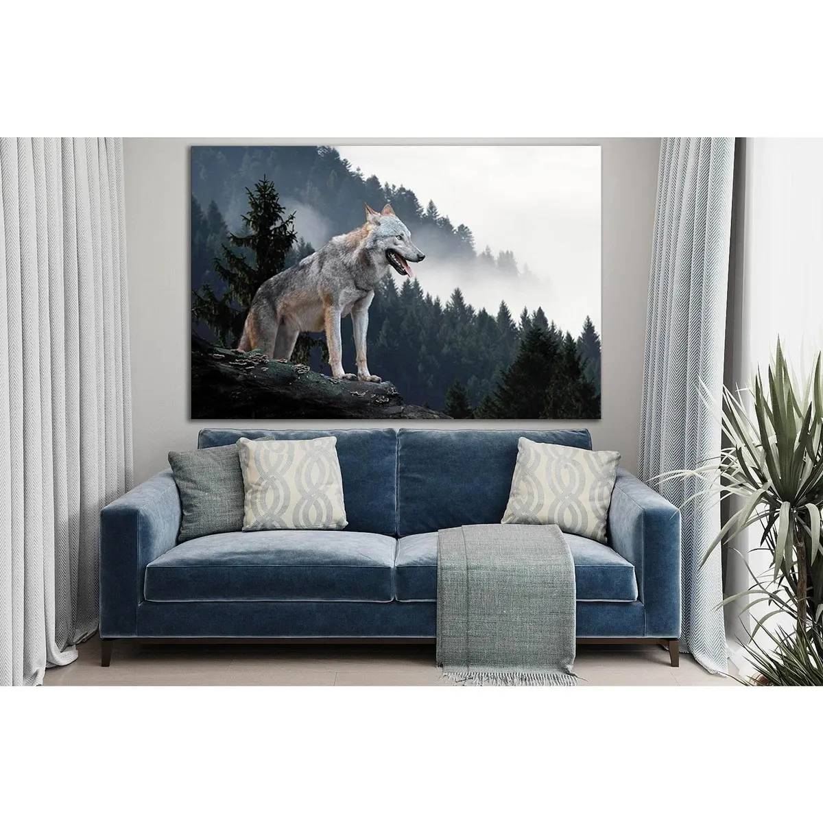 Gray Wolf In The Forest №Sl1560 Ready To Hang Canvas Print 1