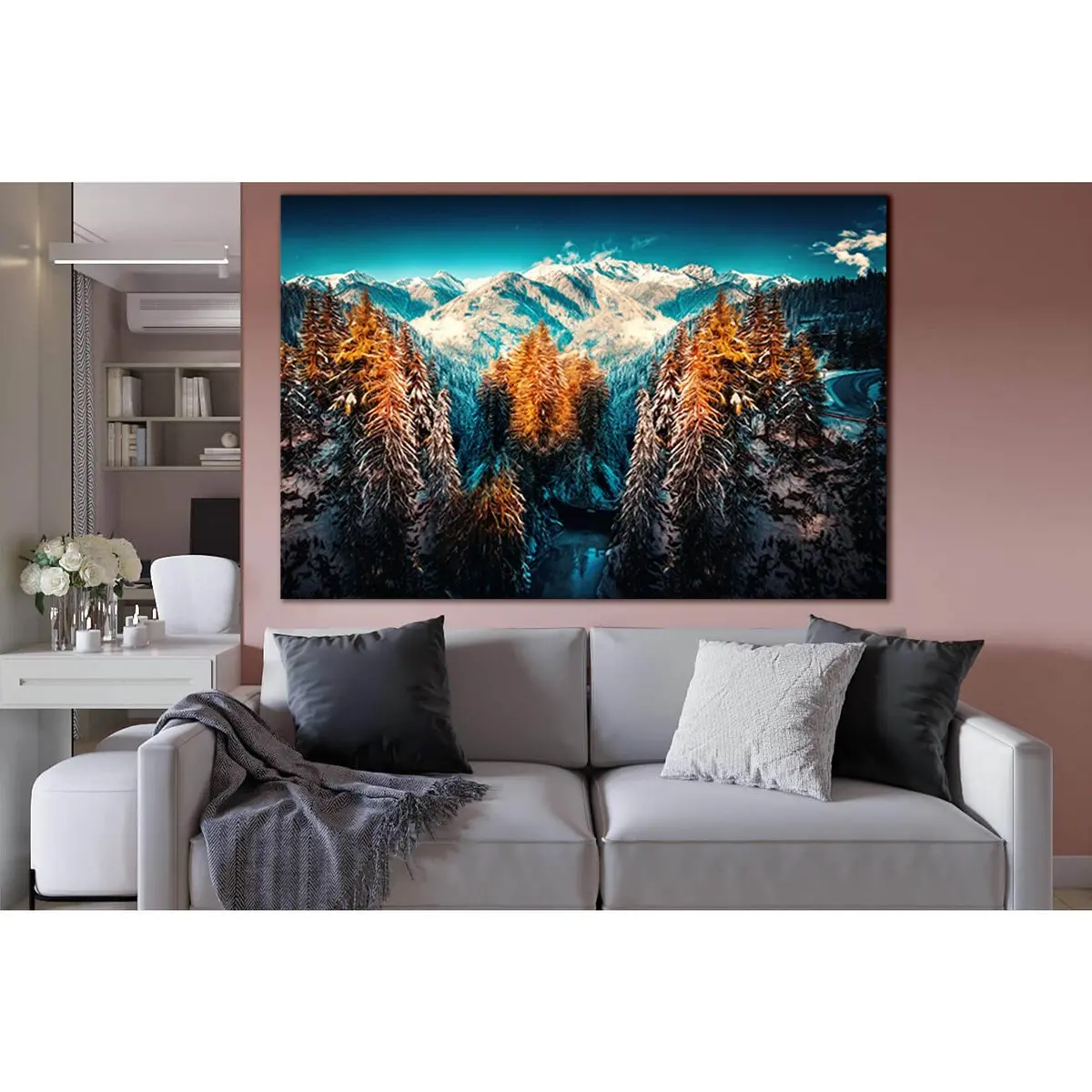Snow Landscape Mountains And Forest №Sl1578 Ready To Hang Canvas Print 2