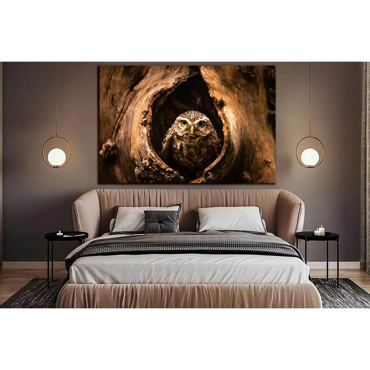 Owl Sitting In The Hollow №Sl1513 Ready To Hang Canvas Print 1