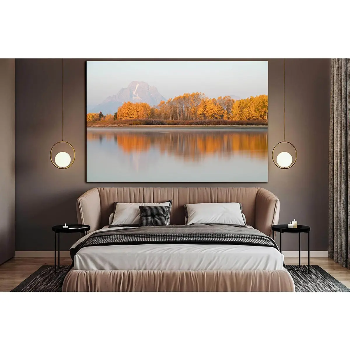 Beautiful Lake In Autumn №Sl1472 Ready To Hang Canvas Print 1
