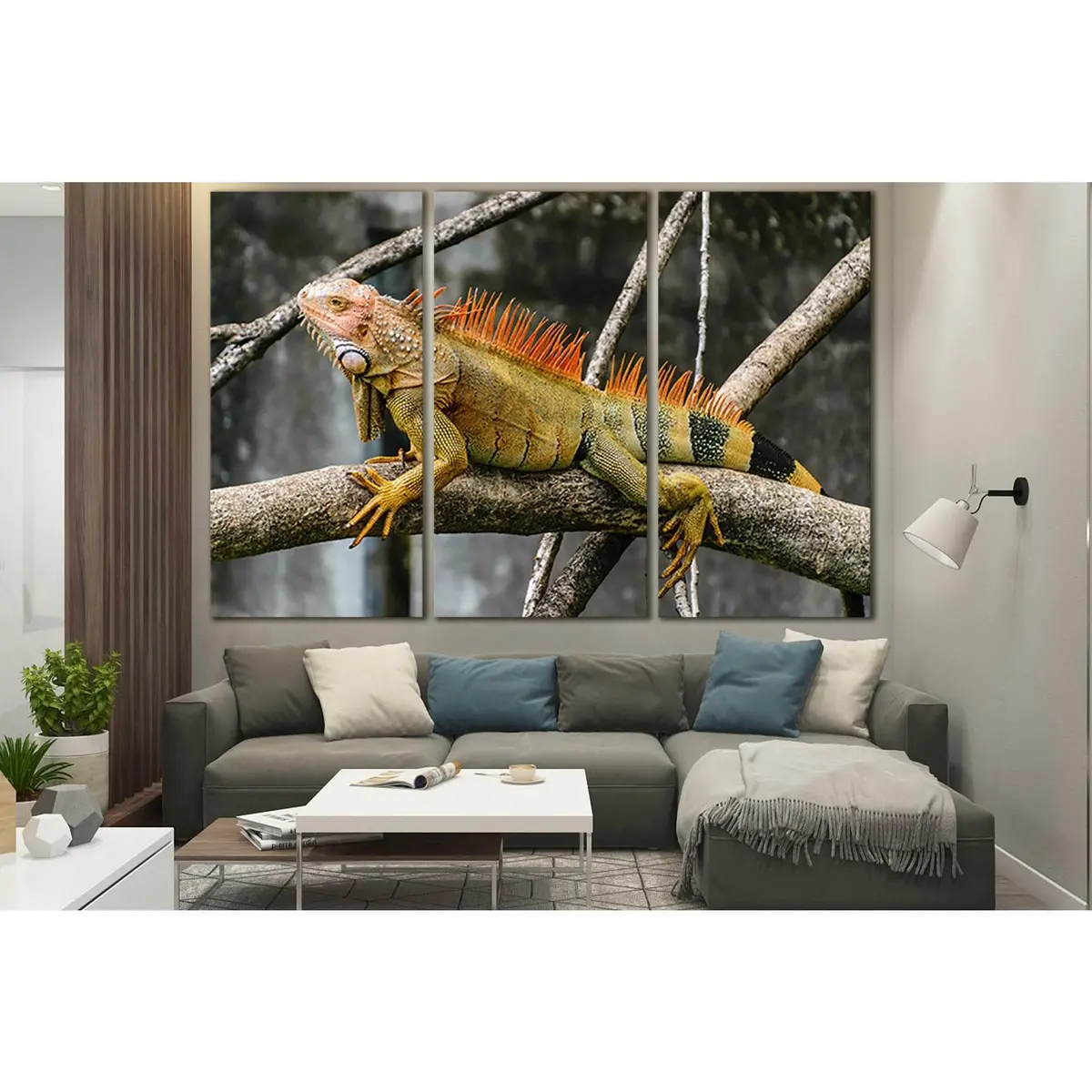 Iguana Sitting On A Branch №Sl1506 Ready To Hang Canvas Print 5