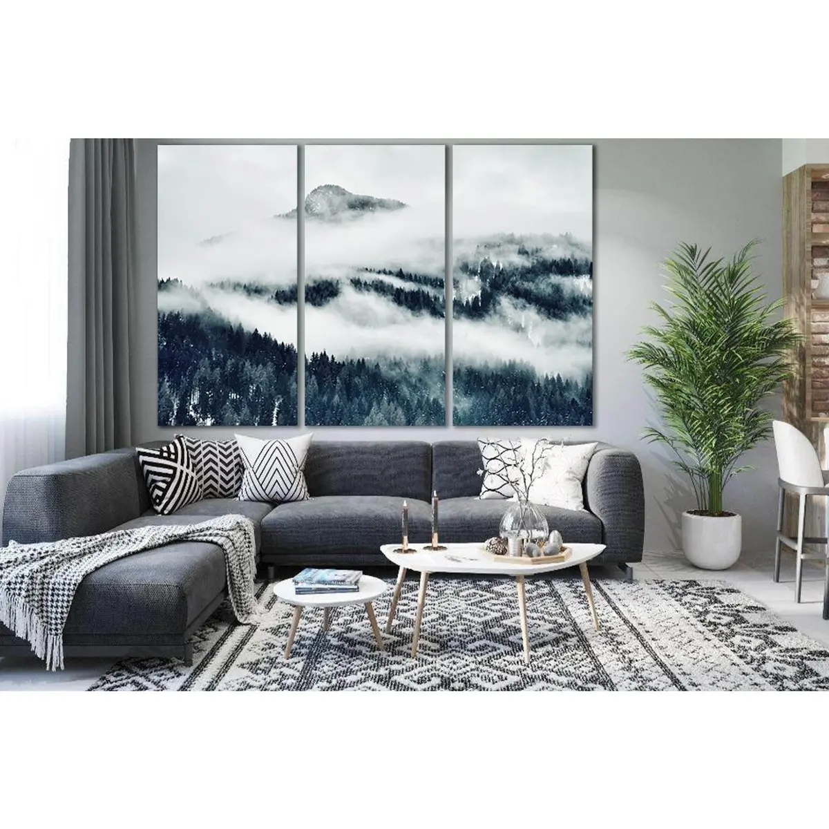 Mountains Covered With Clouds №Sl1573 Ready To Hang Canvas Print 5