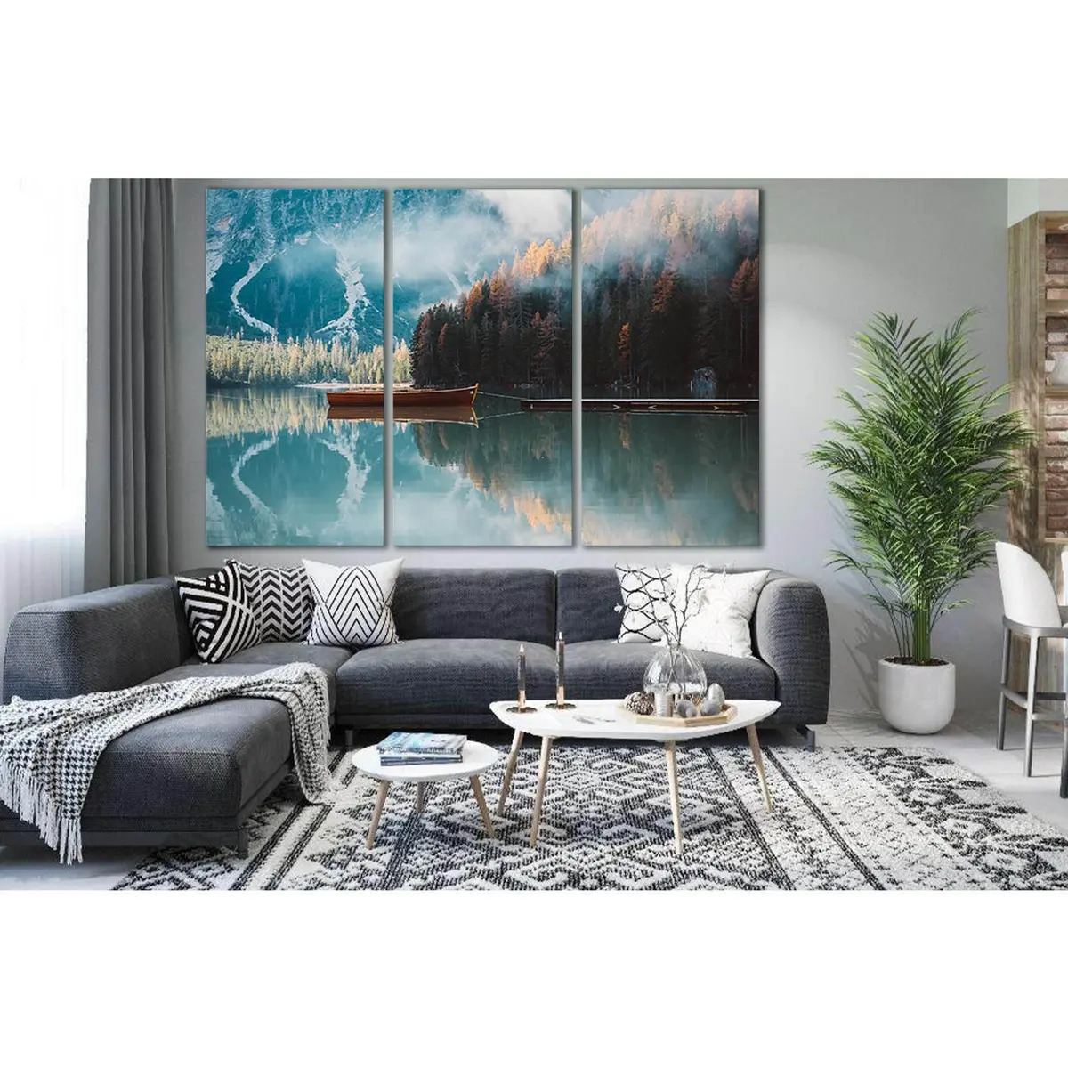 Boat On A Lake In Autumn №Sl1495 Ready To Hang Canvas Print 5