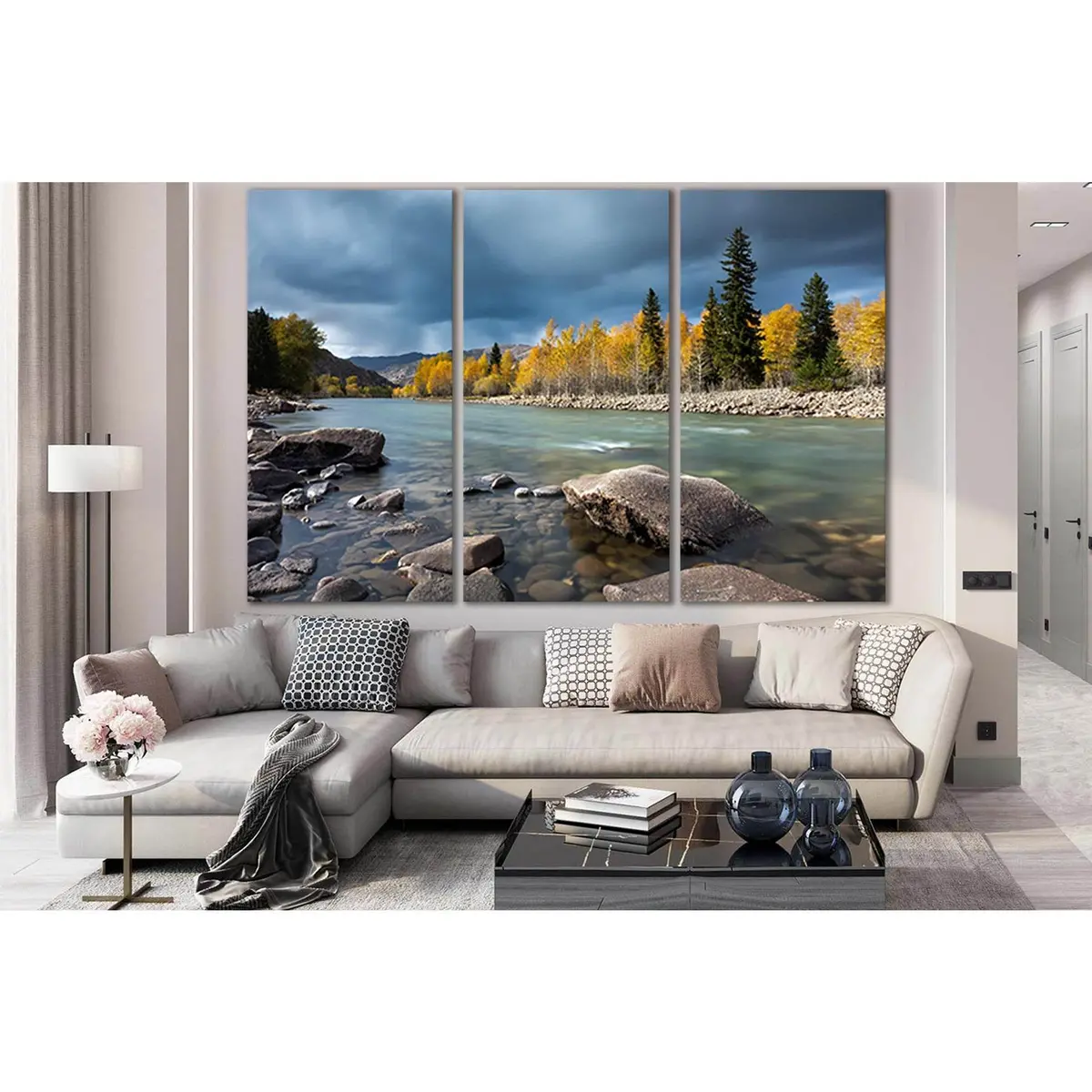 Autumn River And Stone №Sl1474 Ready To Hang Canvas Print 5