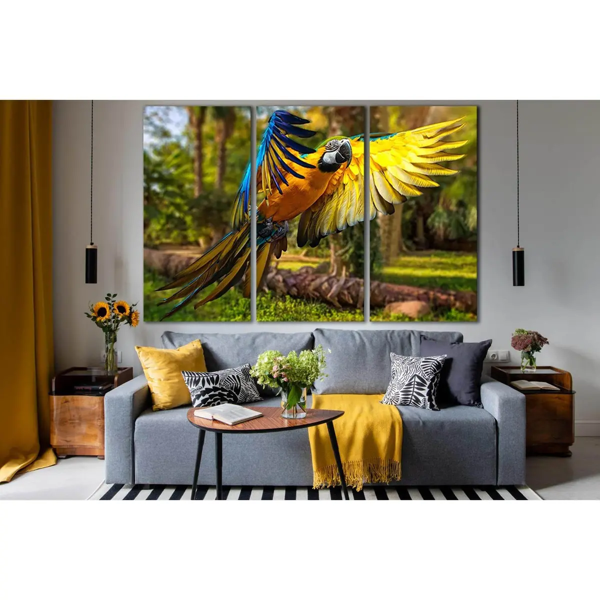 Flying Parrot Macaw Close Up №Sl1501 Ready To Hang Canvas Print 5