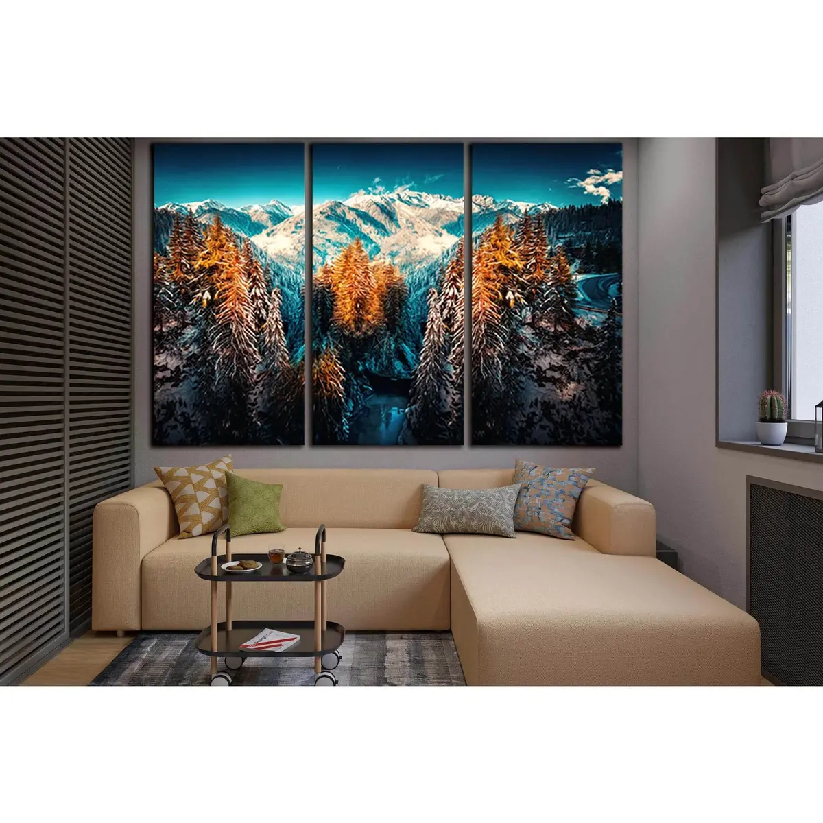 Snow Landscape Mountains And Forest №Sl1578 Ready To Hang Canvas Print 5