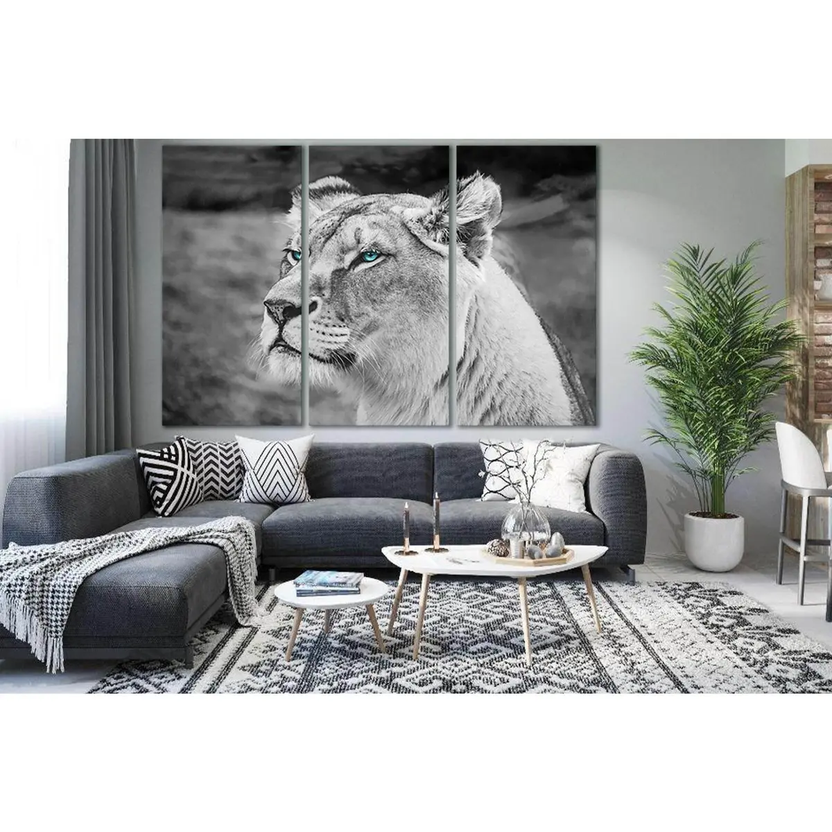 Lion With Blue Eyes №Sl1556 Ready To Hang Canvas Print 5