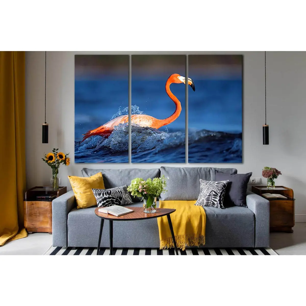 Pink Flamingo In Water №Sl1523 Ready To Hang Canvas Print 5