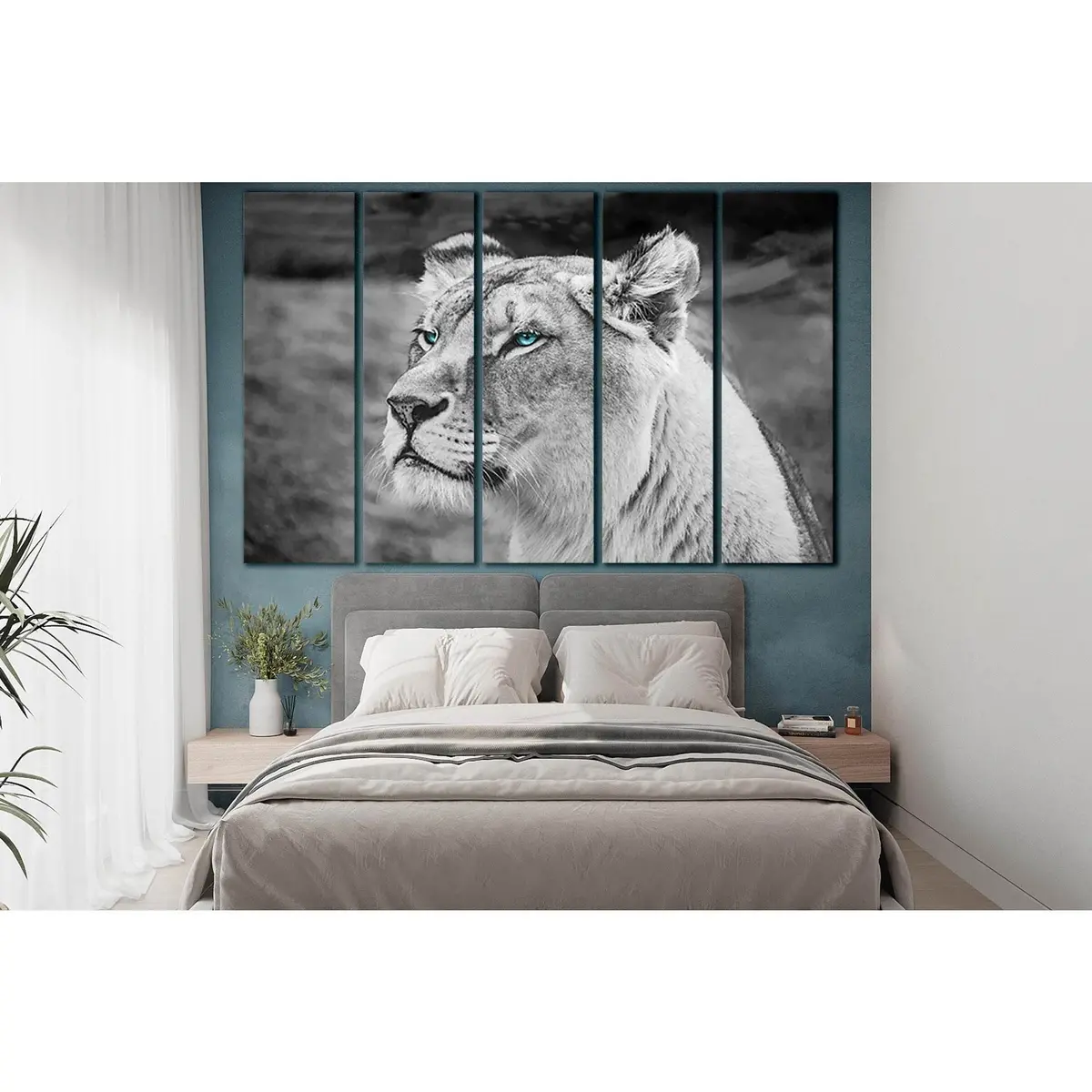 Blue-Eyed Lion Canvas Wall Art №SL1556 – Premium Ready-to-Hang Print - Image 3