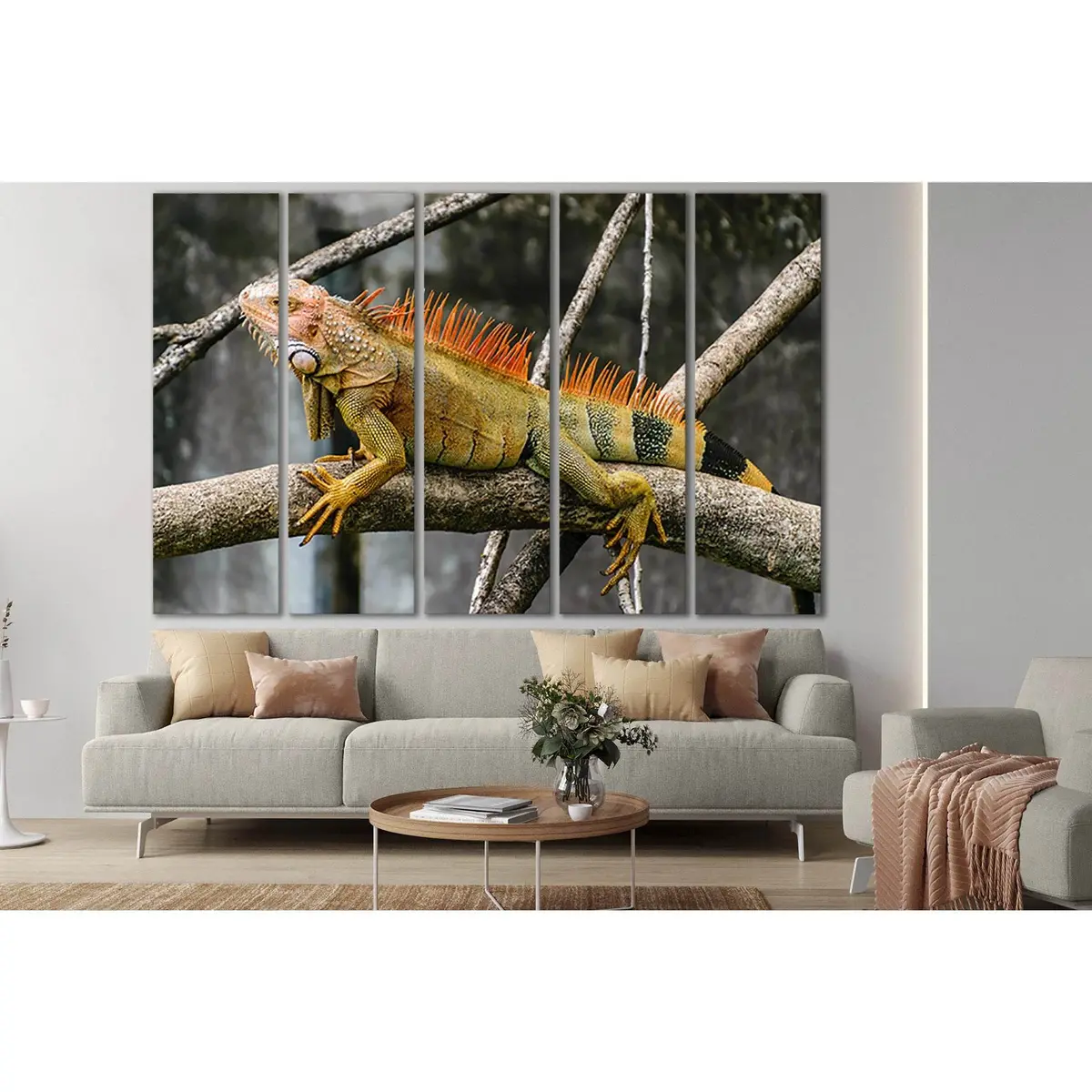 Iguana Perched on Tree Branch — SL1506 Ready-to-Hang Canvas Wall Art - Image 3