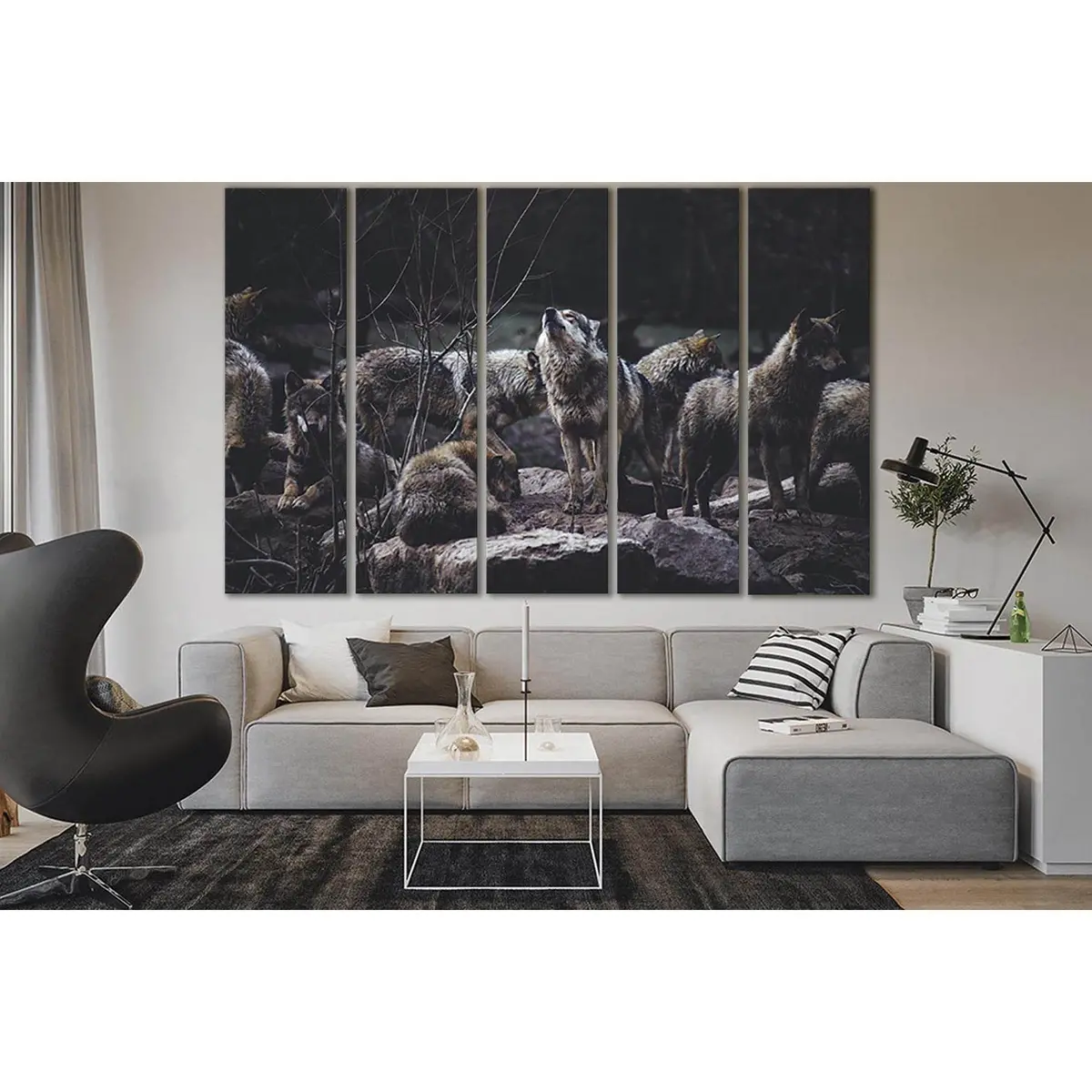 Gray Wolves Canvas Wall Art – Premium Ready-to-Hang Print SL1551 - Image 3