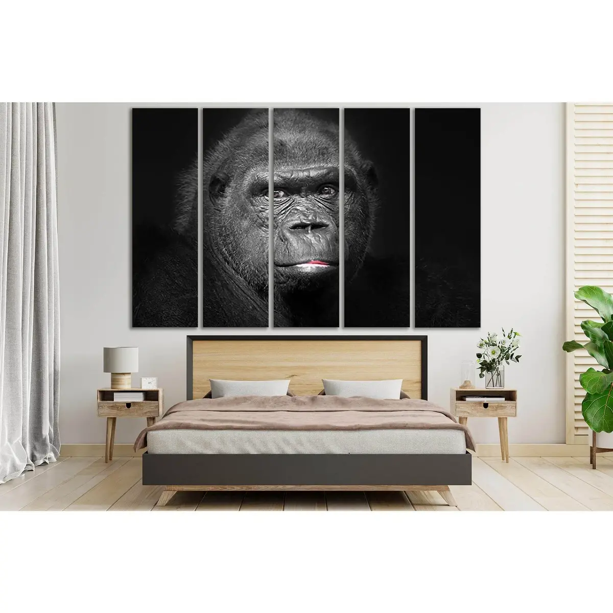 Gorilla Close-Up Portrait Canvas Wall Art – SL1517, Ready to Hang - Image 3