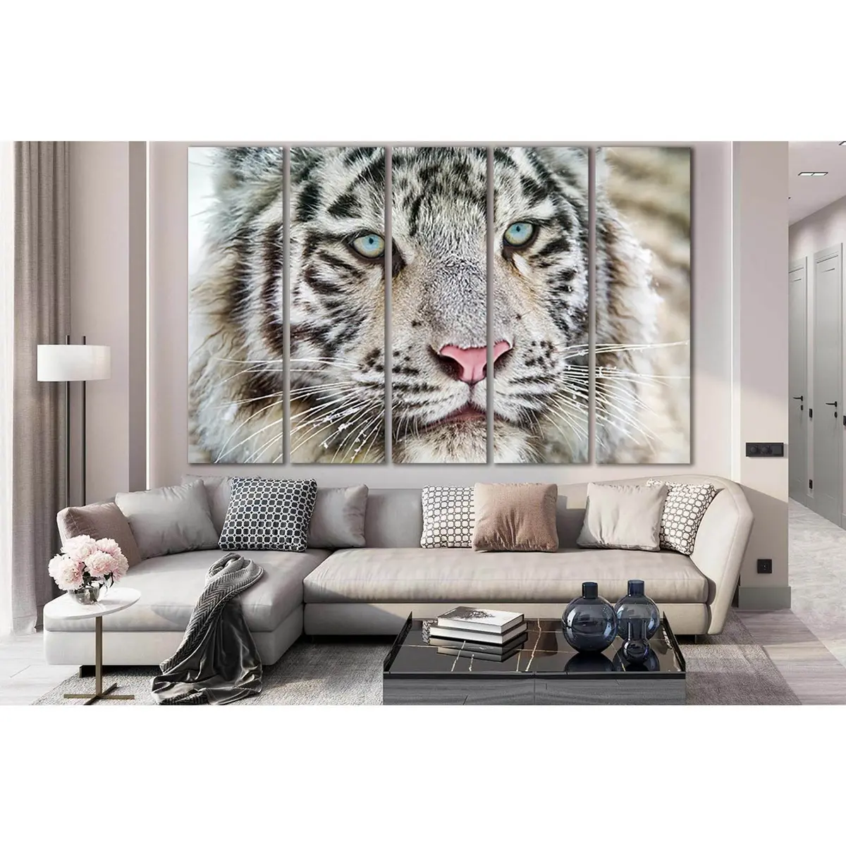 White Bengal Tiger SL1545 Premium Ready-to-Hang Canvas Art - Image 3
