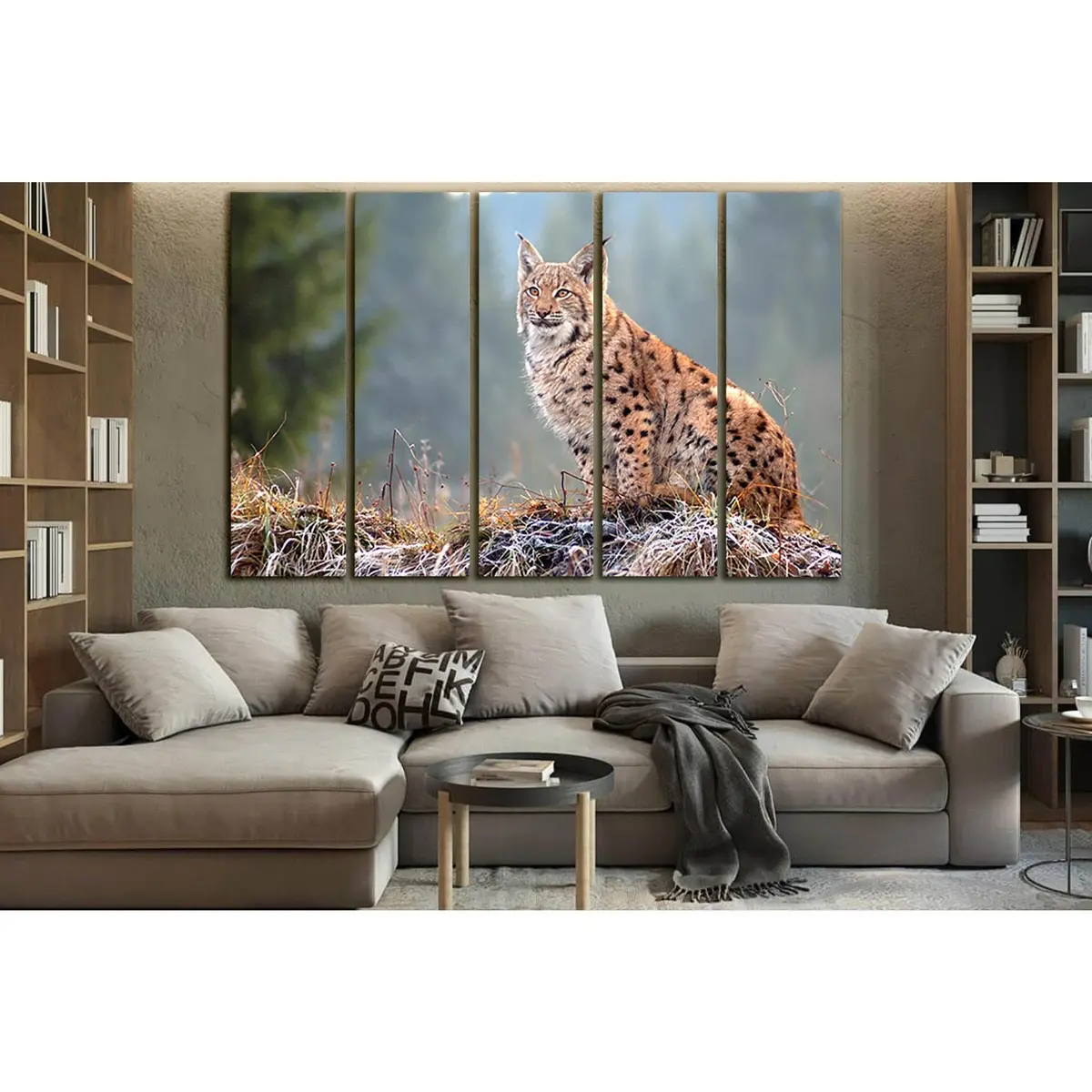 Eurasian Lynx SL1541 Premium Canvas Wall Art Print - Image 3
