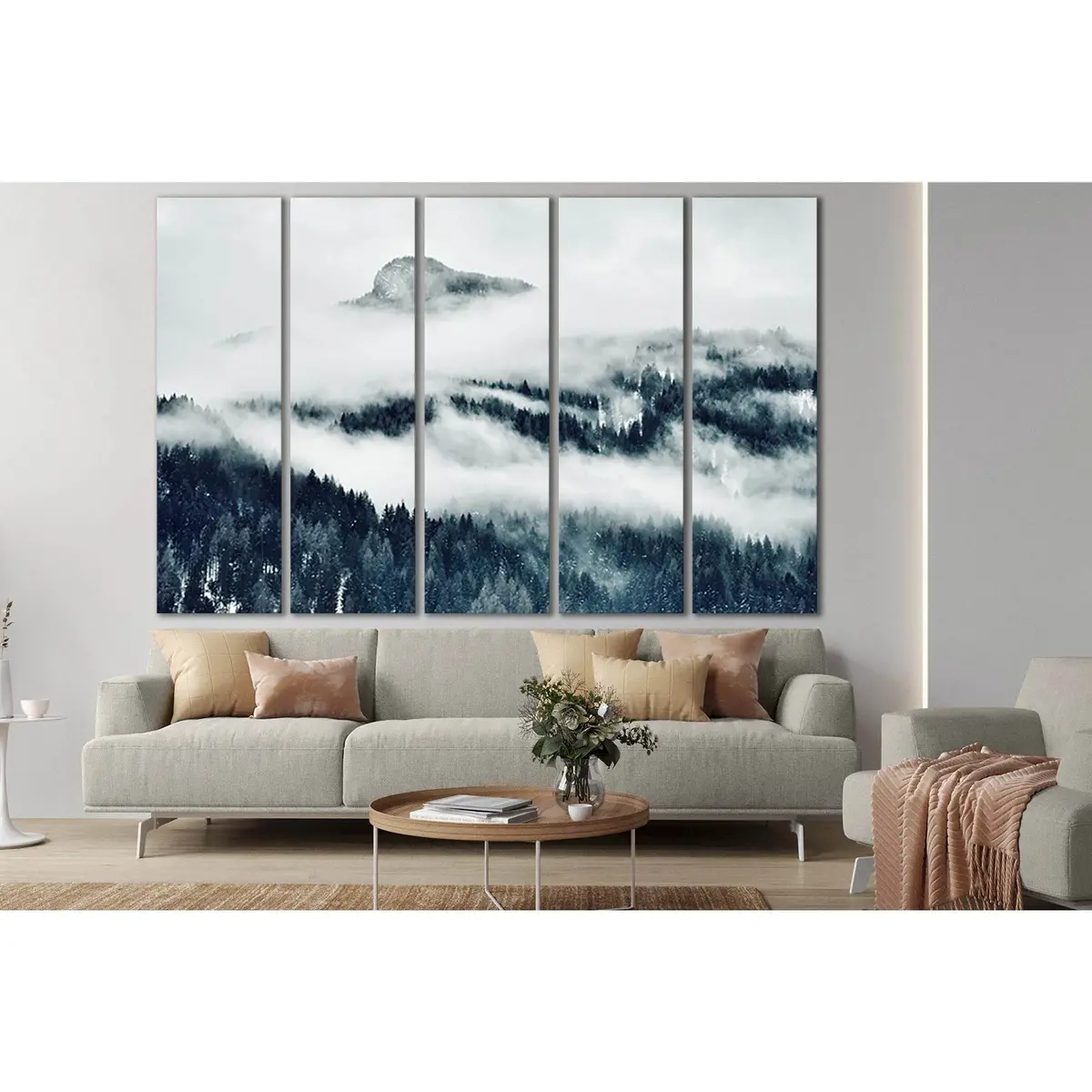 Cloud-Draped Mountain Canvas Art №SL1573 – Premium Ready-to-Hang Wall Decor - Image 3