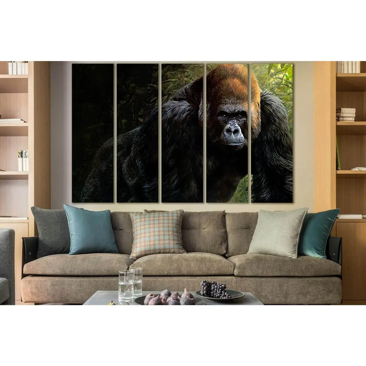 Gorilla Close-Up Canvas Wall Art Print – SL1508, Ready to Hang