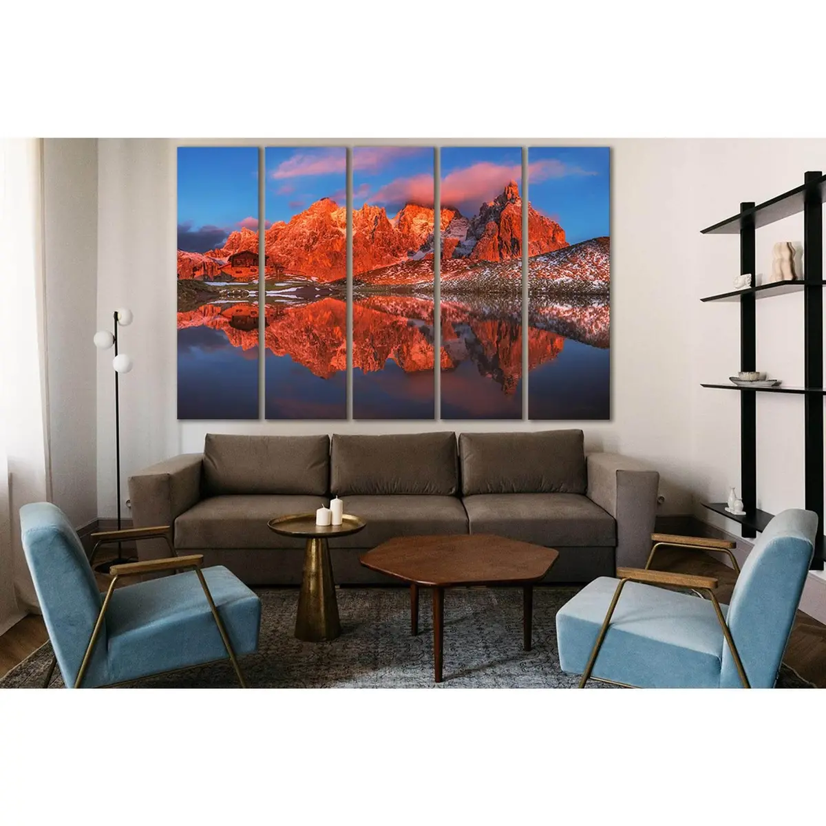 Serene Lake & Mountain Reflection Canvas Wall Art – Ready-to-Hang Print SL1563 - Image 3