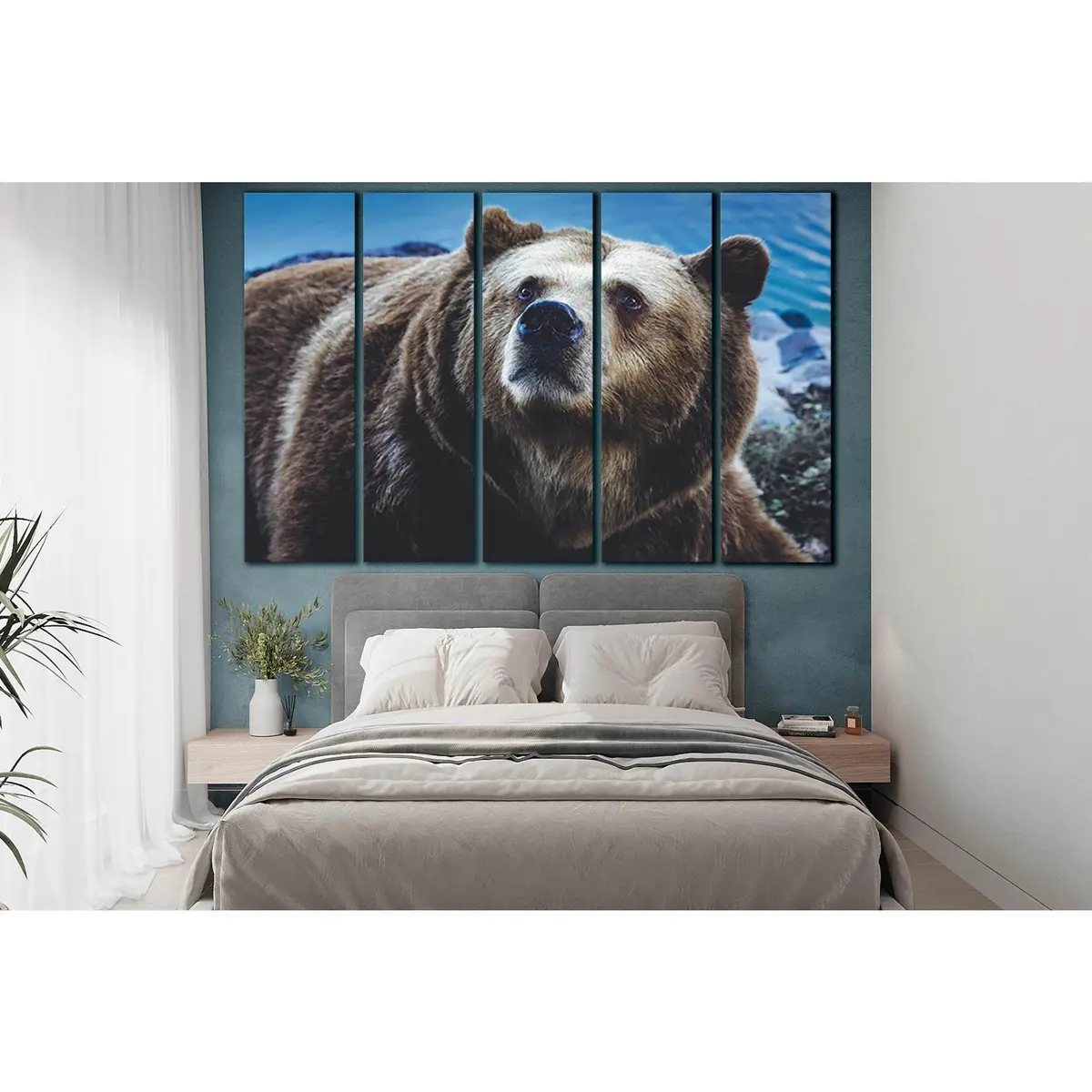 Brown Bear Canvas Wall Art – Pre-Hung Print SL1538