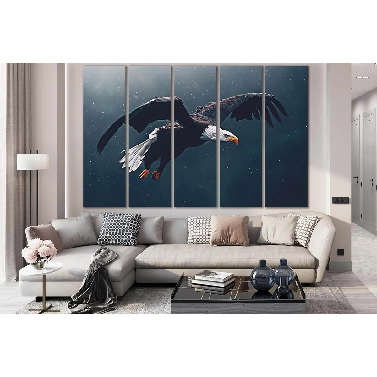 Majestic Bald Eagle in Flight Canvas Wall Art – Ready-to-Hang Print SL1543 - Image 3