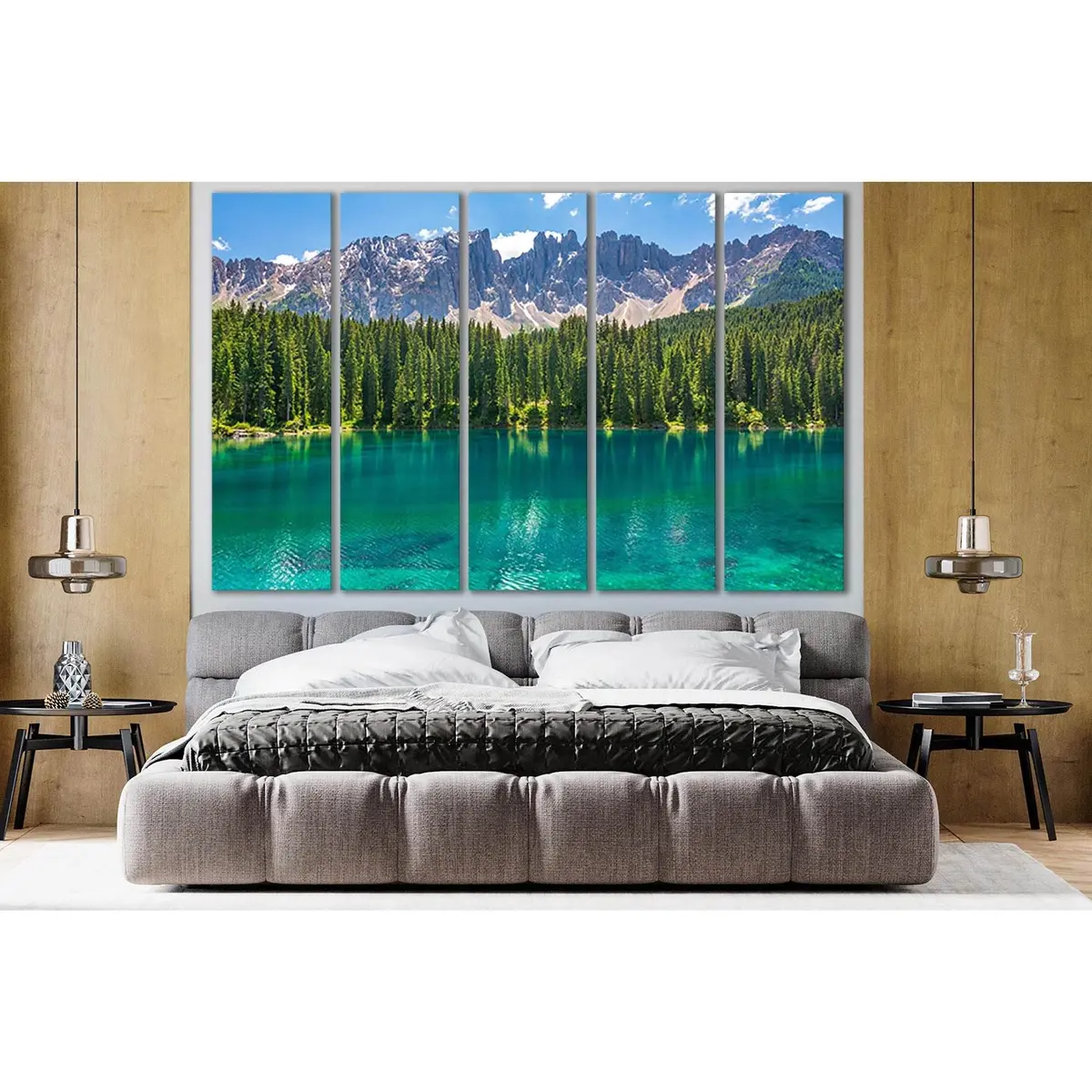Italy Alps Lake Landscape №SL1576 – Ready-to-Hang Canvas Print