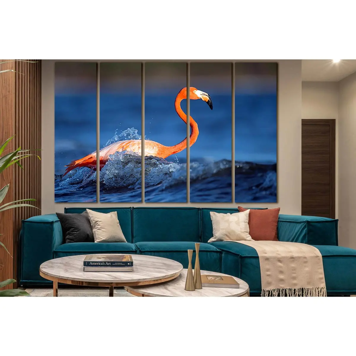 Premium Pink Flamingo Canvas Wall Art – SL1523, Ready to Hang - Image 3