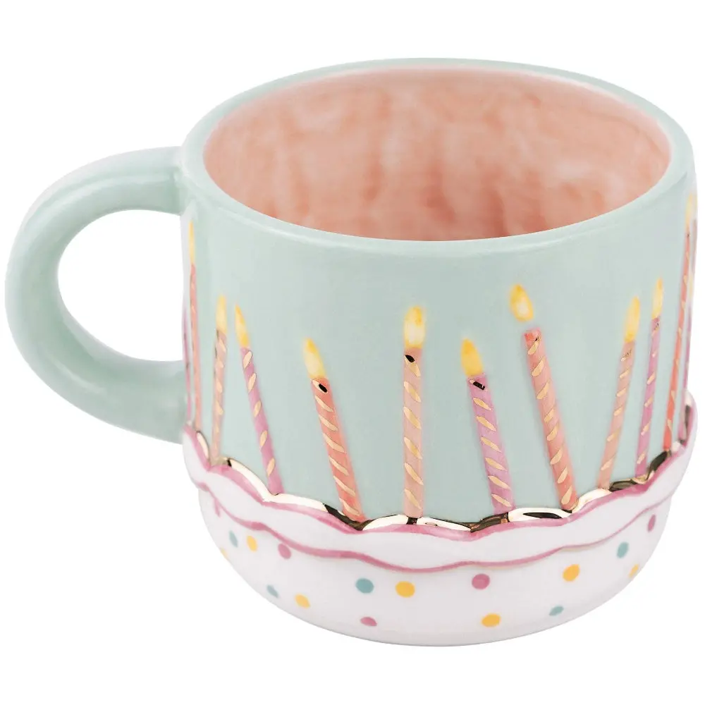 Glory Haus Ceramic Cake & Candles Birthday Mug - 16 Oz. 1