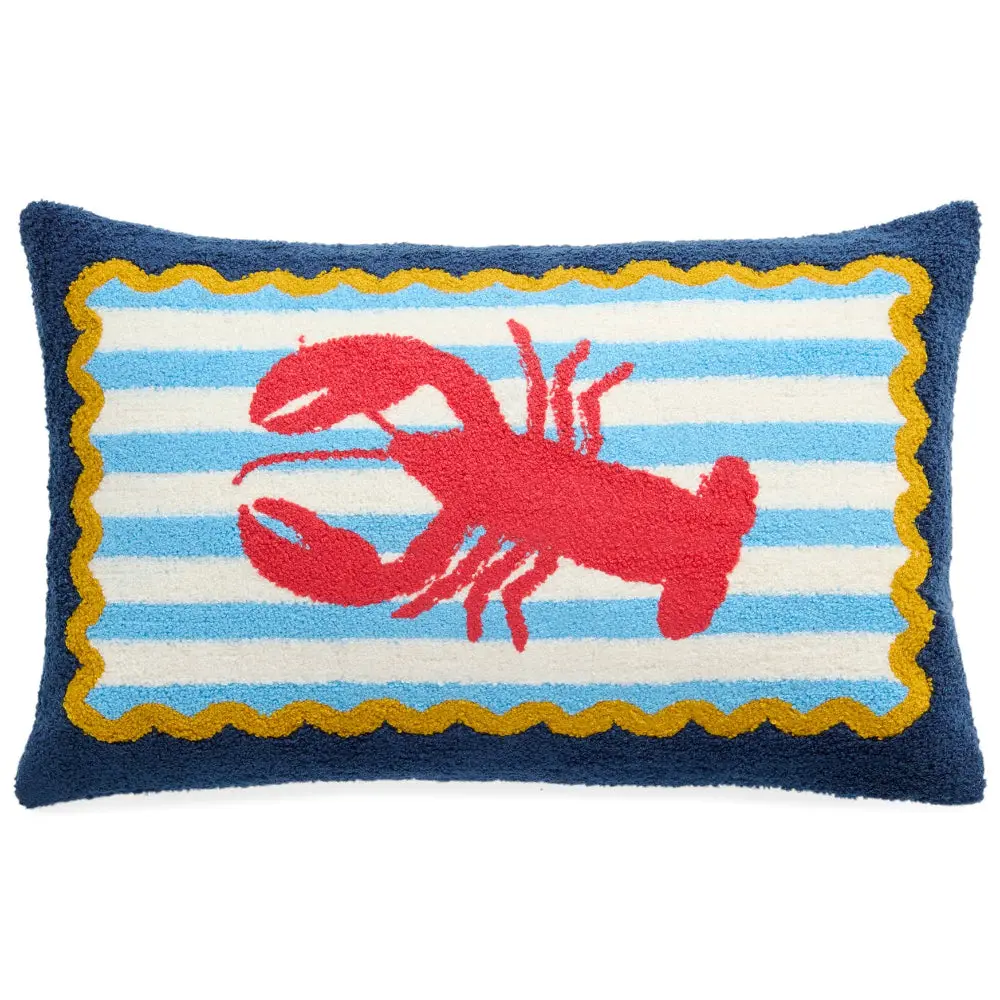 Shiraleah Lobster Cotton Lumbar Pillow - 12" X 18" 1