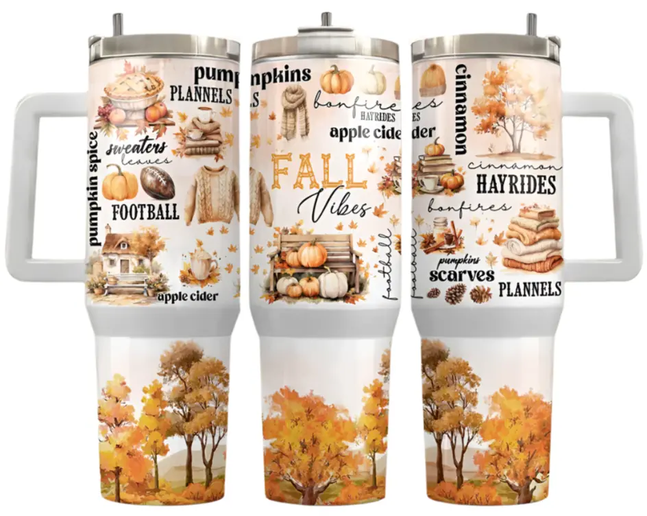 Jac Insulated Stainless Steel Tumbler (Fall/Halloween) - 40 Oz. 1