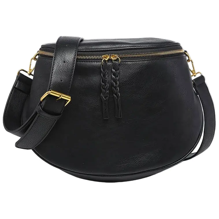 Jen & Co. Megan Distressed Vegan Leather Sling Bag 1