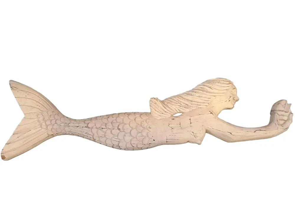 Gallerie Ii Distressed Wood Mermaid Wall Hang - 28" 1