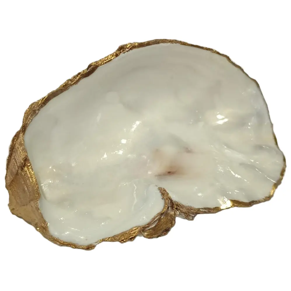 Ten-Twenty-Six Gold-Rimmed Natural Oyster Shell Ring Dish - 4.5" 1