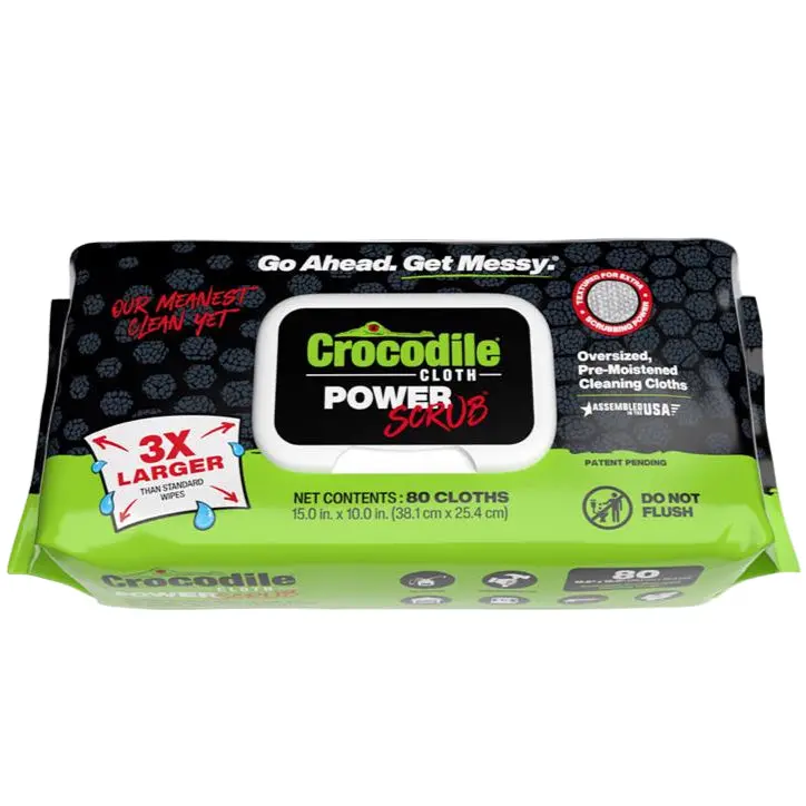 Crocodile Cloth Xl Moistened Power-Scrub Cleaning Wipes - 80 Pc. 1