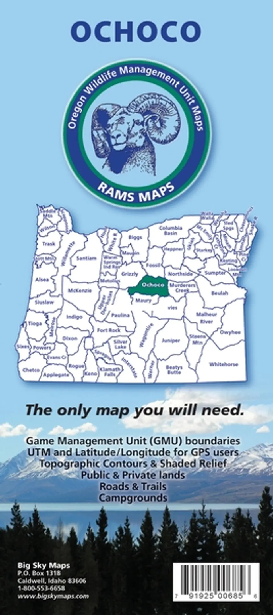 Big Sky Maps 685 Ochoco Gmu Map 1