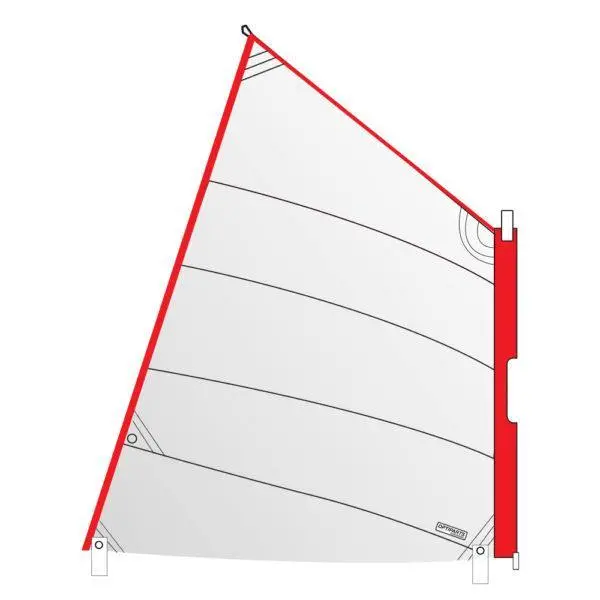 Optiparts Optimist White Sleeve Pocket Sail With Reef Eye 1