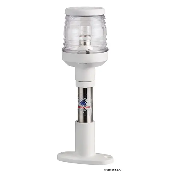Osculati All Round White Navigation Light On Stainless Steel Pole 1