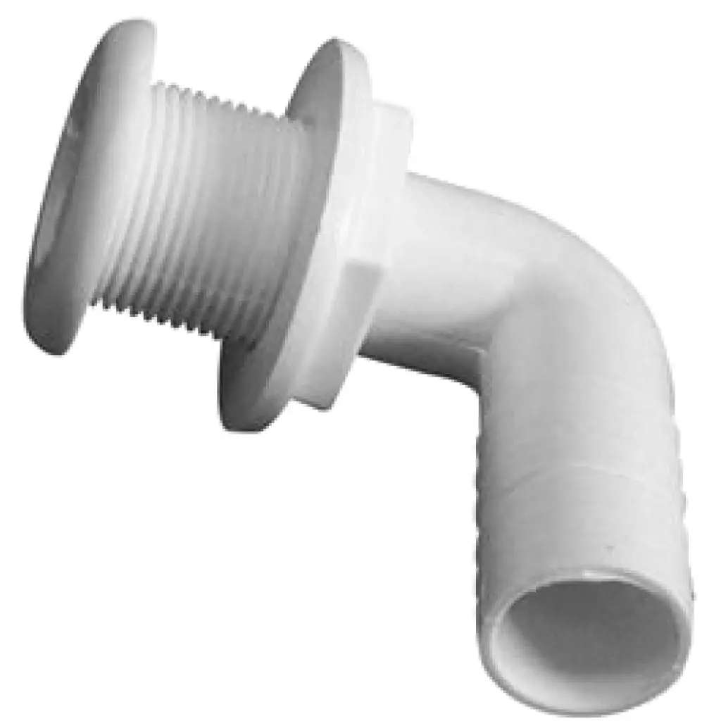 1.5" White Thru Hull 90D Plastic 1
